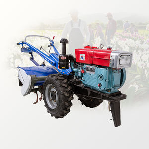 Tractor manual agrícola de dos ruedas, motor diésel de 8-20HP con timón rotativo y arado, selección opcional - Product Image 1