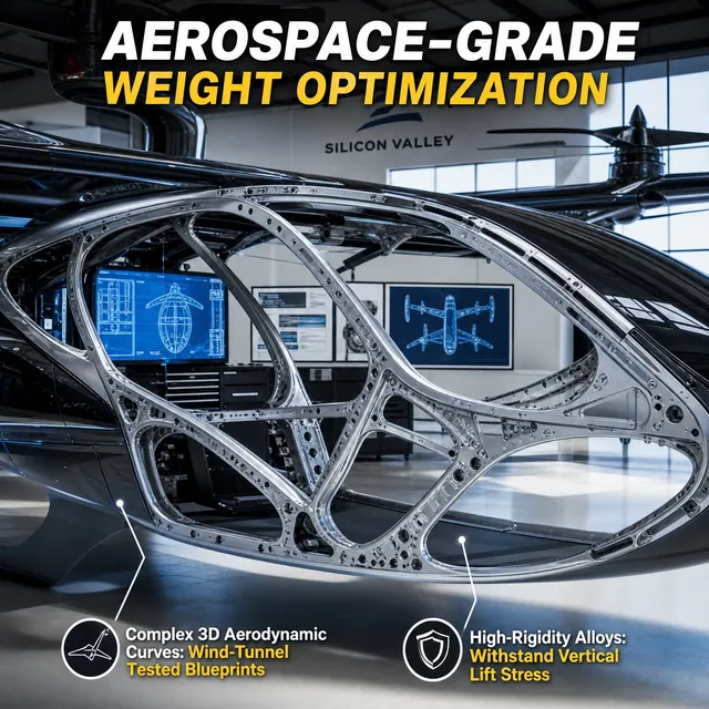 California EVTOL Aerospace Aluminum Bending Aerodynamic Curved Frame Drone Structure STEP
