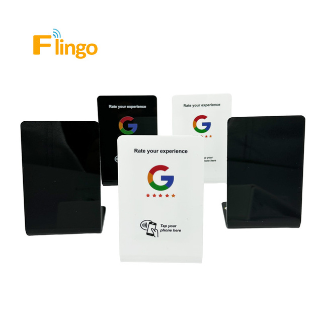 NTAG213 Nfc Review Google Stand Acrylic Base Nfc Menu Hub Stand Blank Nfc Qr Code Stand for Restaurants/Yelp
