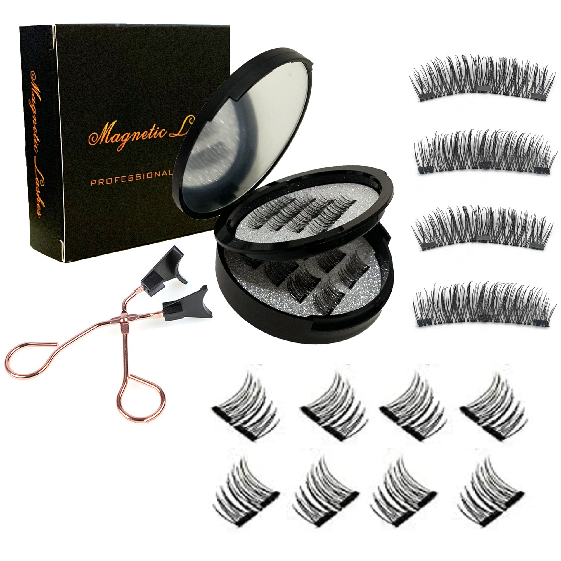 Quick shipping Magnet eyelash clipper set with 16 pieces magnetic eyelashes set