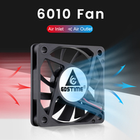 Ventilateur de refroidissement PC Gdstime GDA6010 60x60x10mm 12V sans balais à roulement à bille en plastique avec dissipateur thermique, fonction FG, 3500 tr/min