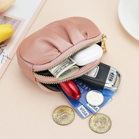 Porte-monnaie mini plissé personnalisé en cuir PU avec fermeture éclair, porte-cartes, étui pour écouteurs, petite pochette de rangement avec logo personnalisé