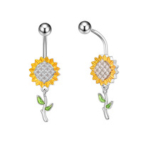 Anneaux de nombril en acier inoxydable plaqué argent, style punk, pendentif papillon, boule en zircone cubique, cadeau de mariage pour le corps