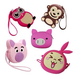 <b>Cute</b> Cartoon Silicone Coin <b>Purse</b> Mini Animal Keychain Bag For Kids Multicolor Portable Fashion Trend Toy Gift - Product Image 3