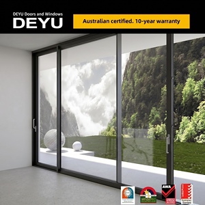 Porte coulissante en aluminium moderne et minimaliste 128, certifiée NAFS, grande porte panoramique à double vitrage insonorisée pour hôtel et centre commercial - Product Image 1