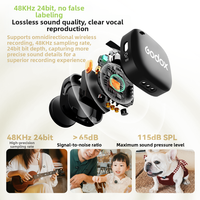 Microphone à ruban sans fil Godox C01 2.4G, col de cygne, en plastique, portable, léger, avec suppression du bruit, à clipser sur le cou, pour Android
