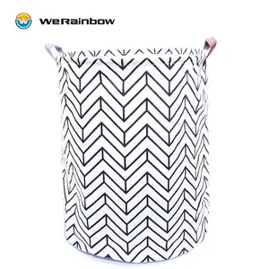 New Design Collapsible Travel Cloth Bag Hot Sale Foldable Storage Basket Laundry Cotton/Canvas Portable Clothes Hamper