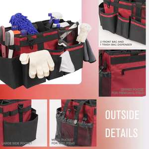 Wine <b>Cleaning</b> <b>Caddy</b> Bag <b>Cleaning</b> Supplies Organizer <b>for</b> Housekeepers Tool <b>Caddy</b> with Handle and Detachable Padded Cushion - Product Image 3