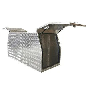 Truck <strong>UTE</strong>/ATV/TRAILER With 2 Top Opening Lids With Gas Plate <strong>Ute</strong> Canopy Toolbox and <strong>Dog</strong> Pet Storage Flat Aluminum 700mm <strong>Box</strong> - Product Image 1
