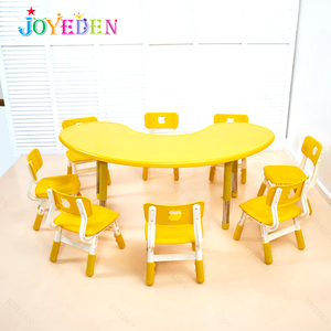 Bán Sỉ Bộ Bàn Và Ghế Tiệc Trẻ Em Hình Mặt Trăng Có Thể Điều Chỉnh Chiều Cao Bằng Nhựa Trong Nhà Nhiều Màu Sắc Đồ Nội Thất Nhà Trẻ - Product Image 5