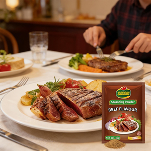 Poudre d'assaisonnement au goût de bœuf frais de qualité supérieure, sachet de 10 g, certifiée ISO HACCP, pour la cuisine quotidienne, la préparation de la restauration <span class=keywords><strong>rapide</strong></span>, la restauration - Product Image 1