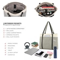Tas Laptop Wanita Kustom, Tas Tangan Kanvas, Tas Selempang
