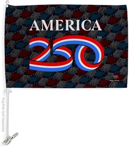 Drapeau de fenêtre de voiture pour la célébration du 250e anniversaire des États-Unis 1776-2026, drapeau patriotique pour la décoration de voiture - Product Image 1