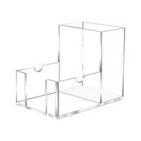 Support de bureau multifonctionnel moderne en acrylique transparent personnalisé pour crayons et stylos, présentoir, support de téléphone, organisateur de bureau à 2 niveaux de 3 mm