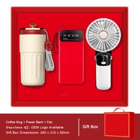 Tasse à café de luxe personnalisable ventilateur pliable Logo d'entreprise coffret cadeau promotionnel pour le bureau personnalisation en usine