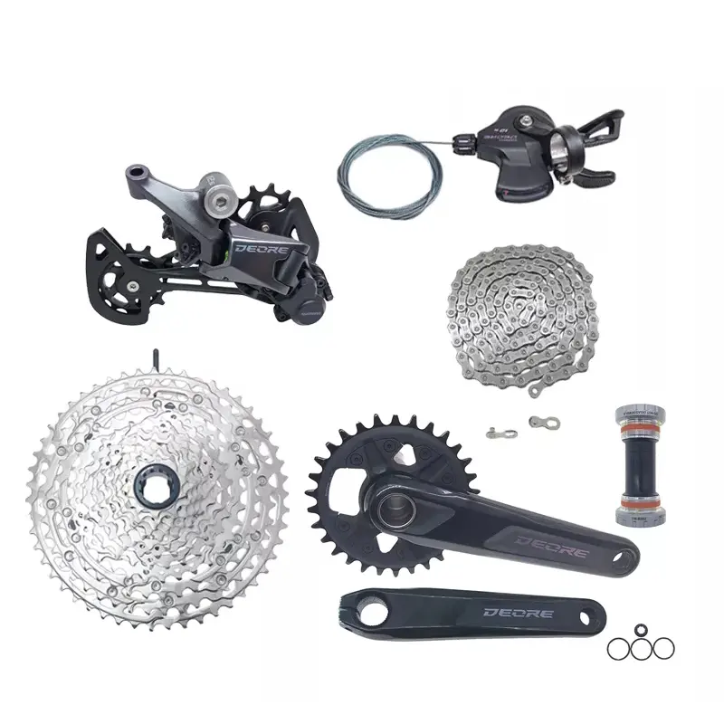 Shimano deore m6100 m6000 conjunto de peças de bicicleta, conjunto de partes de bicicleta 1x12 com alavanca de câmbio, correia traseira e suporte cassete, conjunto de grupo de roda dentada