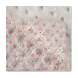 Good quality custom minky dot satin blanket polyester fabric suppliers