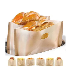 Logo personnalisé réutilisable facile à nettoyer résistant à la chaleur four micro-ondes grille-pain fromage sandwichs support pâtisserie grill sac ustensiles de cuisine sacs