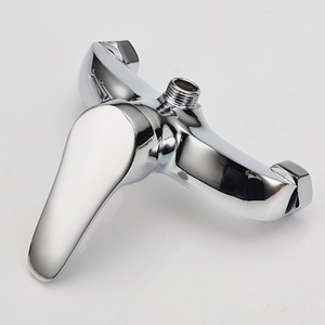Robinet de douche mural en alliage de zinc chromé <span class=keywords><strong>avec</strong></span> cartouche céramique, levier unique et tige coulissante pour appartement - Product Image 3