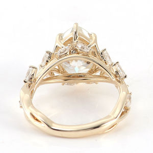 Bague en diamant synthétique 2ct 3ct, bague de fiançailles taille marquise, ensemble de bagues de mariage en diamant, or 18 carats avec diamant - Product Image 4