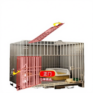 Cage pour chat en acier inoxydable à double paroi épaissie, abri sécurisé et stable pour intérieur/extérieur avec plateau en plastique - Conception simple pour chats <span class=keywords><strong>de</strong></span> taille moyenne - Product Image 2