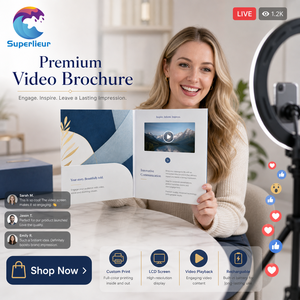 Superlieur – Lecteur de brochure <span class=keywords><strong>vidéo</strong></span> numérique personnalisé à couverture rigide avec écran LCD 7 pouces, carte de vœux publicitaire pour le marketing et la publicité - Product Image 5