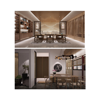 Diseño de Decoración Interior para Salón de Té y Sala de Estar con Diseño Gráfico Minimalista