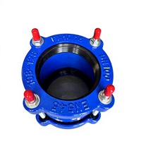 Raccord flexible à bride bleue, connecteur de tuyau à tige de liaison, longueur réglable, connexion femelle pour l'alimentation en eau