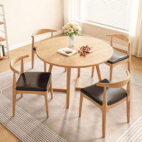 Ensemble Table et Chaises en Bois Massif Nordique, Style Japonais, Design Original Simple et Moderne pour Maison, Bureau, Salle à Manger, Négociation, Salon