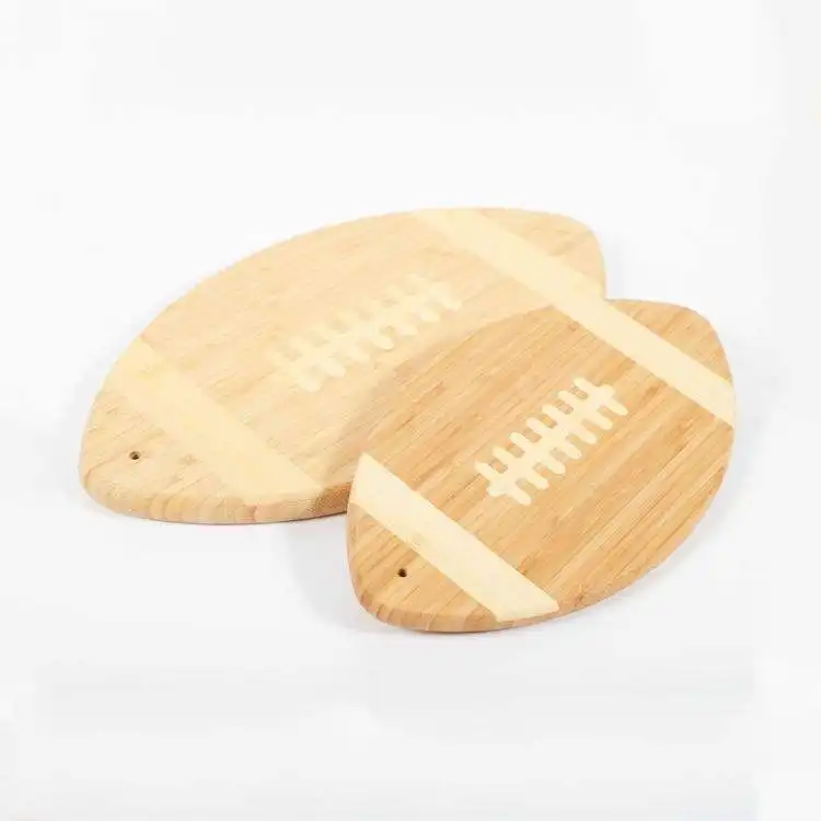 Wholesale Creative Rugby Shape Bamboo Cutting Board Olive Wood Serving Cutting Board