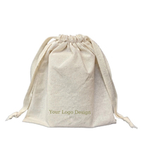 Prix de gros - Pochette en coton mousseline de couleur naturelle avec cordon de serrage - Impression de logo personnalisée - Pochette anti-poussière recyclable