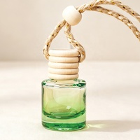 Diffuseur de parfum suspendu en verre dégradé de 8 ml pour huiles essentielles, flacon vide avec bouchon en bois pour désodorisant de voiture