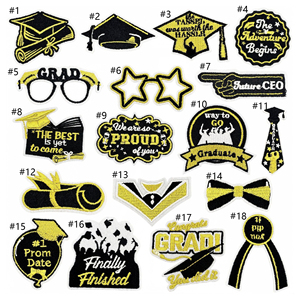 Écussons brodés thermocollants pour uniforme de diplômé de saison des remises de diplômes - Product Image 2