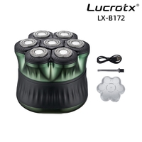 Rasoir électrique à 7 têtes flottantes pour hommes, rasoir rechargeable pour crâne chauve avec autonomie de 120 minutes, kit de toilettage et tondeuse ODM