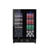 Réfrigérateur électrique intégré de vin et de boissons de compresseur de double zone de Sunnai