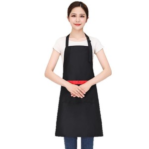 Tablier rouge 588A réglable avec col halter et grande poche pour restaurant, bar, vêtements de travail - Product Image 3