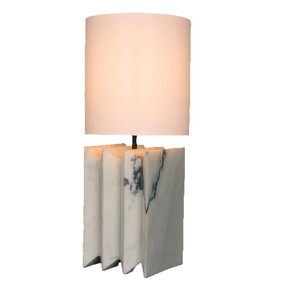 Lampe de table avec base en marbre, 11x11x25 pouces, source lumineuse LED, base d'ampoule E26, commande par interrupteur, pour salon, chambre à coucher, bureau - Product Image 3