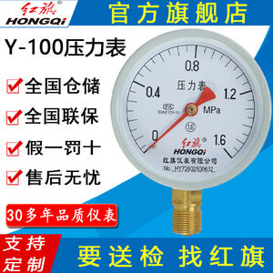 Manomètre HONGQI Y-100 100 mm, précision 1.6, classe M20*1.5, connexion en bronze, type ordinaire - Product Image 5