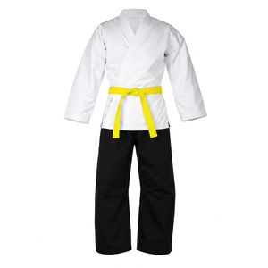 Uniforme de Karate para Niños, 100% Algodón, Top Blanco, Pantalones Negros con Cinturón Blanco, Unisex, Corte Regular, Transpirable - Product Image 5
