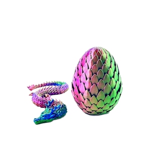 3D Printed Gem Dragon <b>Egg</b> Rotatable Articulated Dragons <b>Toys</b> Desktop Craft Ornament Gifts for Kids Office Table Home Decoration - Product Image 1