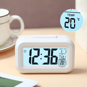 Emaf trẻ em nhỏ cạnh giường ngủ Quà Tặng kỹ thuật số snooze Đồng Hồ Du lịch pin Powered Nhiệt kế dễ thương <span class=keywords><strong>Mini</strong></span> thông minh đồng hồ báo thức cho bé - Product Image 2