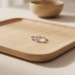 Most Popular Classic Halo Engagement <b>Ring</b> 18K Solid White Gold Real Natural Diamond Semi Mounting <b>Ring</b> For Women Wedding Band - Product Image 5