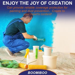 ผ้าคลุมพลาสติกป้องกันสี Boomiboo ขนาด 12 ฟุต x 9 ฟุต แพ็ค 6 ผืน หนา 0.5 มิล - Product Image 5