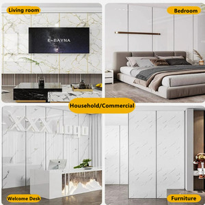 120CM×3メートル 高級ゴールド大理石調コンタクトペーパー 自己粘着 防水 耐油 フェイクストーンタイル壁紙 - Product Image 2