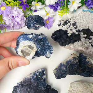 Blu grezzo Fluorite campione di pietra naturale blu Fluorite Cluster di cristallo minerale per la decorazione - Product Image 6