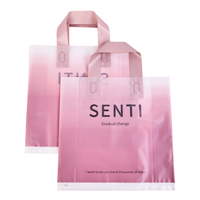 Sacs de courses en plastique recyclables RIVAL avec logo personnalisé imprimé, en PEHD/PEBD, à soufflet de fond, portables, avec poignée à boucle pour supermarché