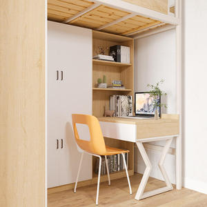 Dormitorio in legno letti <span class=keywords><strong>con</strong></span> tavoli di scrittura armadi di stoccaggio armadi per camera da <span class=keywords><strong>letto</strong></span> alberghi scuola gara progetti - Product Image 4