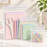 Sacs refermables en PVC avec logo personnalisé, emballage de bijoux en PVC, pochette à fermeture éclair givrée pour boucles d'oreilles, bagues, colliers, OEM ODM