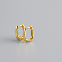 Dainty Anting-Anting Wanita Lapis Emas, 925 Sterling Silver Bentuk Oval