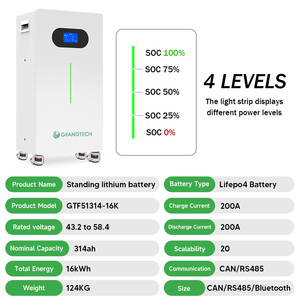 ระบบเก็บพลังงาน314Ah บ้านแบบติดพื้นแบตเตอรี่ลิเธียมใช้พลังงานแสงอาทิตย์ Lifepo4 <span class=keywords><strong>60kw</strong></span> 16KWh 6500รอบ - Product Image 4